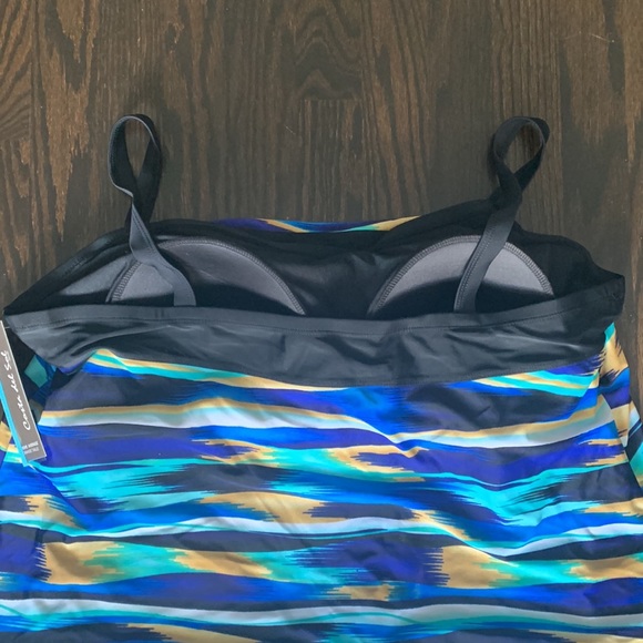 NWT Costa Del Sol Bathing suit size 24W black/blue,tan - Picture 4 of 8